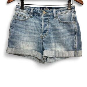 Hollister Jean Shorts Women Size 26 Blue Light Wash High Rise Boyfriend Denim